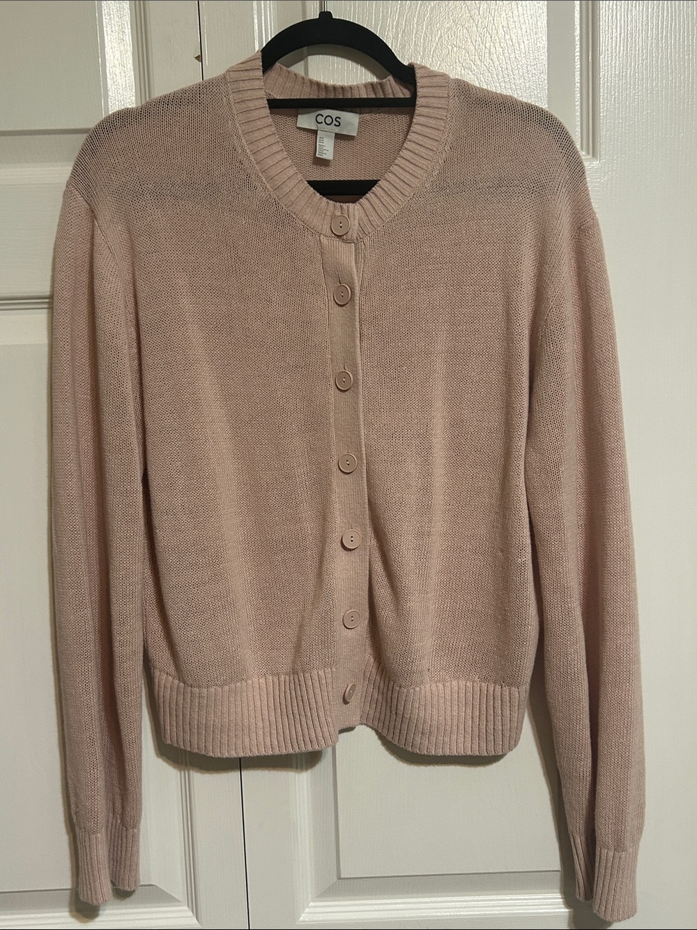 COS Blush Pink Button-Front Cardigan